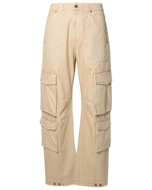 Golden Goose Deluxe Brand Natural Cotton Cargo Trousers for men