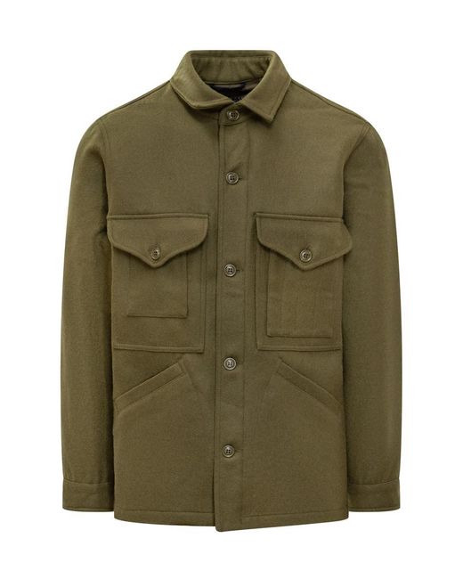 Manifattura Ceccarelli Men's Green Jacket With Front Pockets