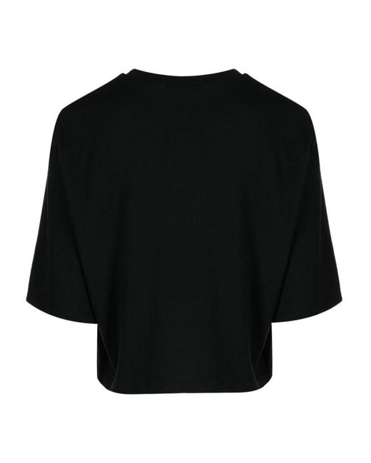 Undercover Black Logo-flocked Cotton Cropped T-shirt