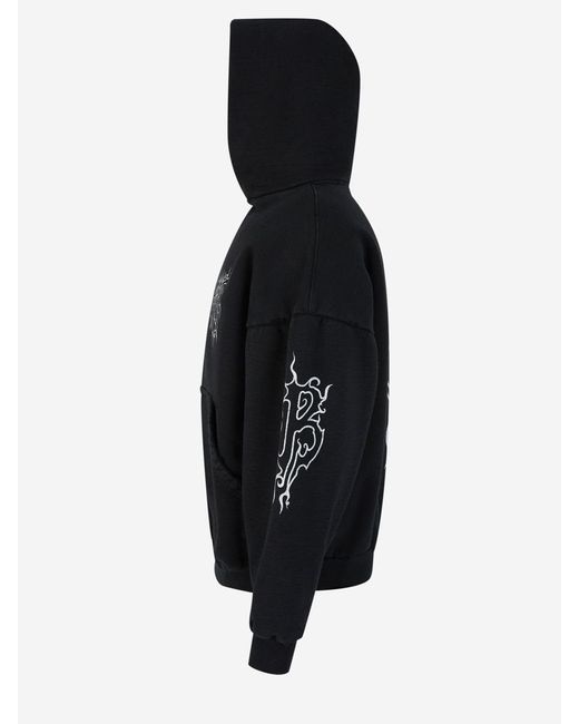 Balenciaga Black Hood Printed Sweatshirt for men