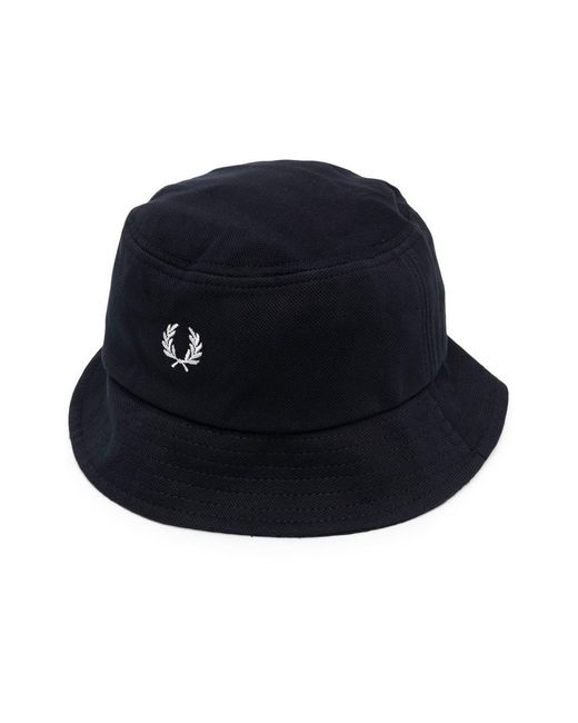 Fred Perry Blue Bucket Hat - Cotton for men