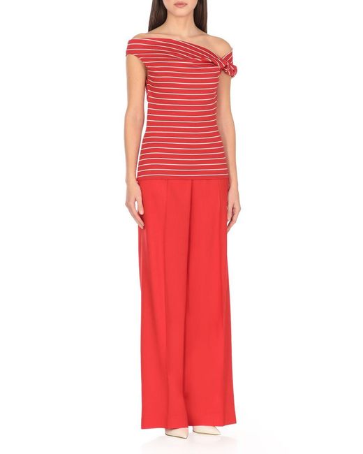 MSGM Red Viscose Blouse