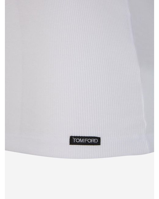Tom Ford White Plain Sleeveless T-shirt for men