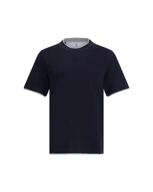 Tシャツ・カットソー BRUNELLO CUCINELLI Men T-shirt Gnawed Blue M0B138458 C2443 Brunello Cucinelli T-Shirt Men Gnawed Blue