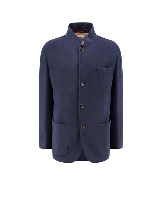 Brunello Cucinelli Coat in Blue for Men | Lyst