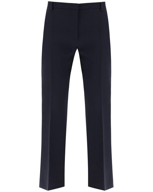 Valentino Garavani Blue Slim Pants In Crepe Couture