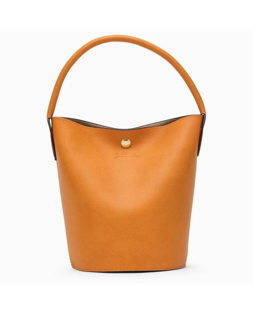 Longchamp Orange S Épure Apricot Bucket Bag