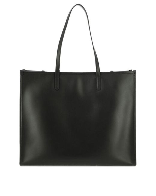 Dolce & Gabbana Black Tote Bag With Tonal Logo Detail In Leather Blend Man for men