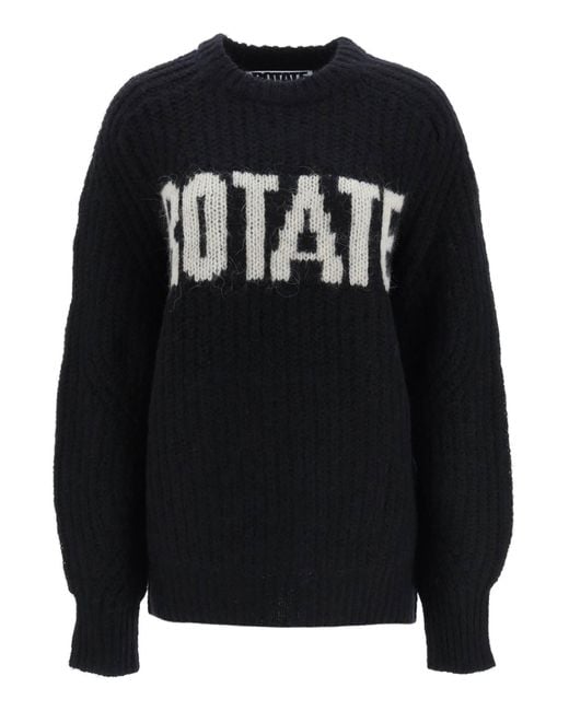 ROTATE BIRGER CHRISTENSEN Wool 'brandy' Oversized Sweater in Black