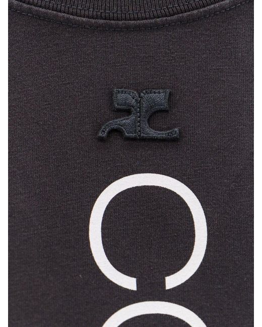 Courreges Black T-Shirt With Logo