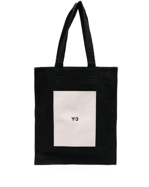Y-3 Black Lux Logo-print Tote Bag for men