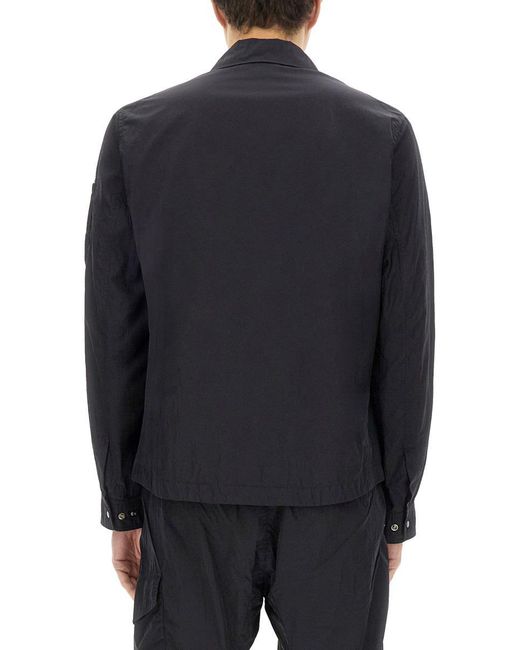 C P Company Blue Shirt Jacket With Relaxed Fit for men