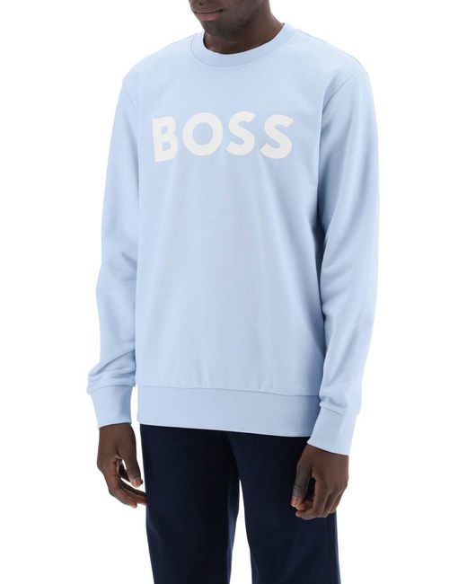 Boss Blue Soleri Logo Sweat for men