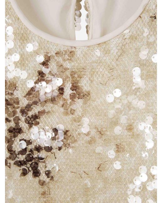 Peserico Natural Lurex Sequin Top