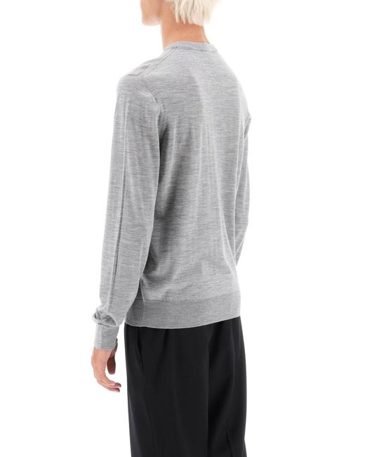Versace Gray Pullover With Medusa Embroidery for men