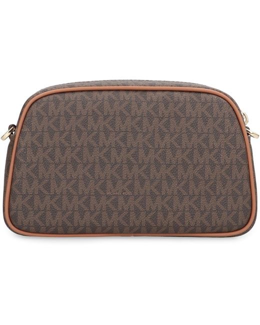 Michael Kors Brown Jet Set Coated Canvas Camera Bag