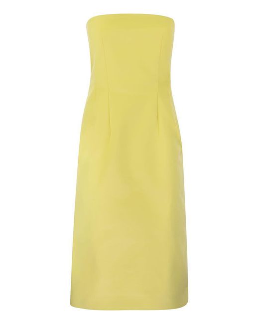 Sportmax Yellow Editta Double Cotton Bustier Dress