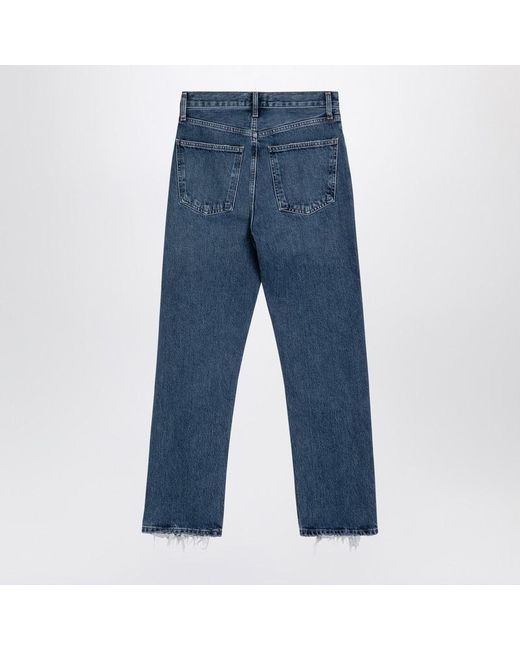 Agolde Blue Pinch Waist 90'S Ribbed Denim Jeans