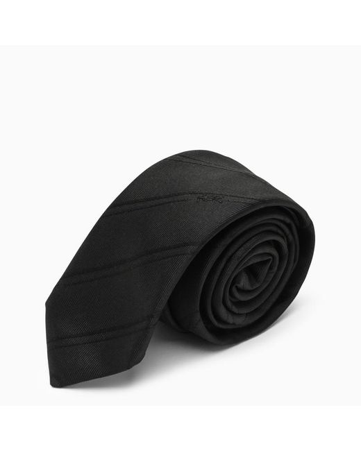 Saint Laurent Black Silk Tie for men