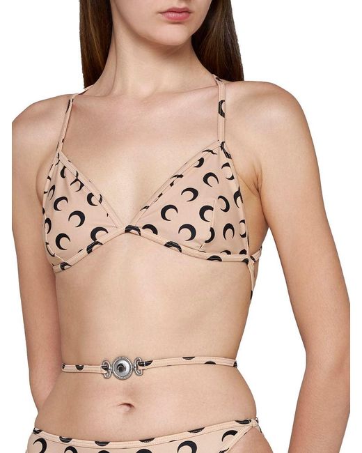 MARINE SERRE Metallic 'active Jersey' Bikini
