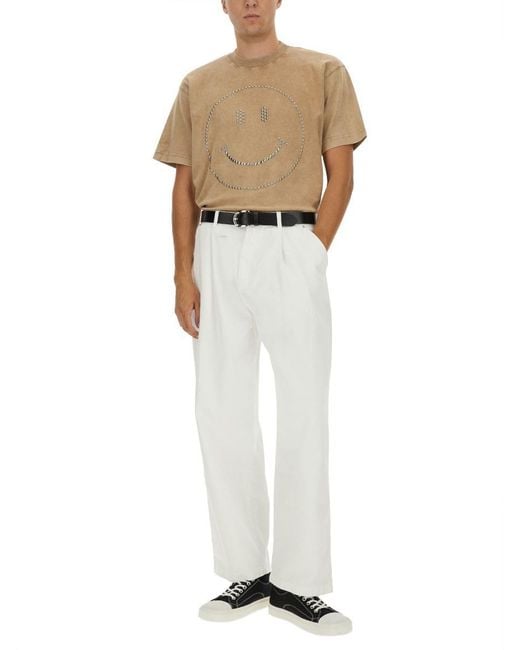 Moschino Natural Smiley Heavy Cotton T-Shirt for men