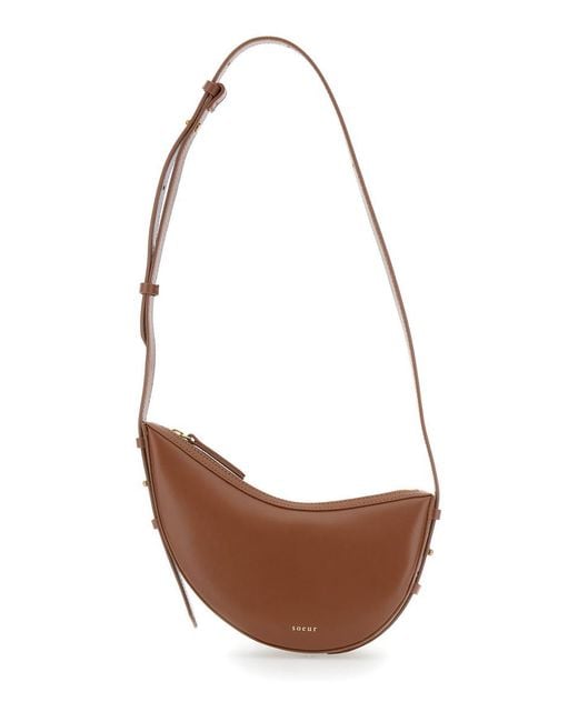 Soeur White 'Wino' Mini Shoulder Bag With Adjustable Shoulder Strap And Asymmetric Design
