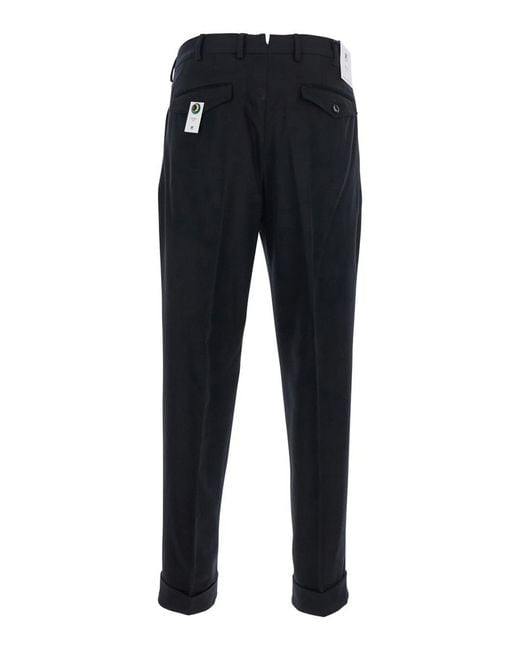 PT Torino Black Pants With Pences And Belt Loops for men