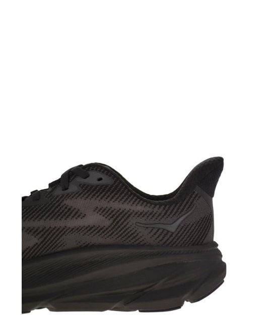 Hoka One One Black Clifton 9 for men