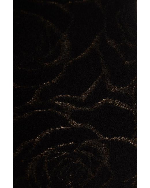 Alberta Ferretti Black High-Neck Longsleeved Knit Dress