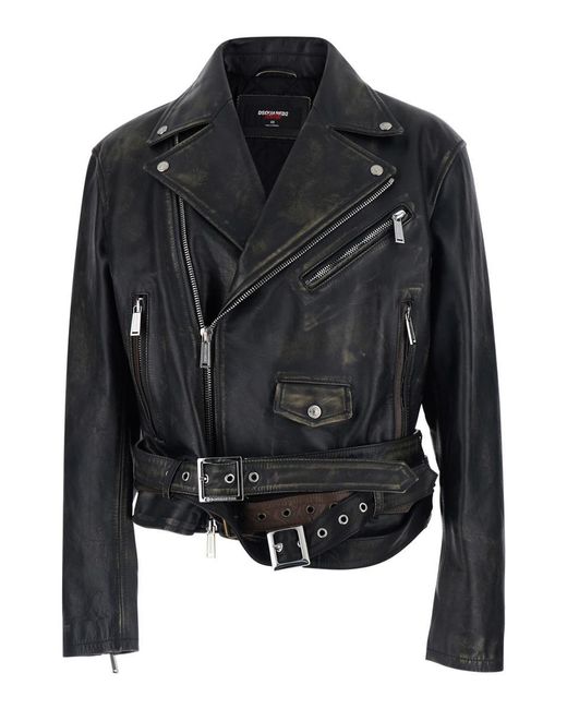 magliano leather jacket MAGLIANO Black Pin-Buckle Leather Jacket