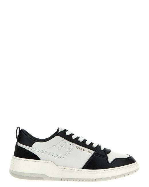 Ferragamo White Low/ Leather Trainer Sneaker for men