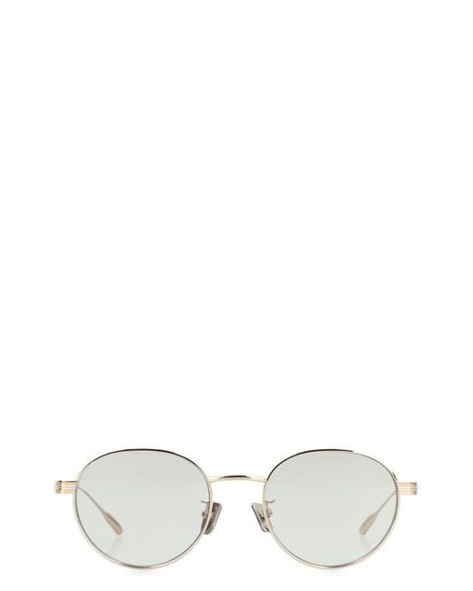Moncler White Subtila Round Frame Sunglasses for men
