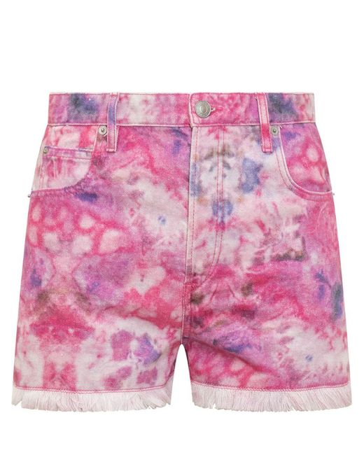 Isabel Marant Pink Shorts With Print