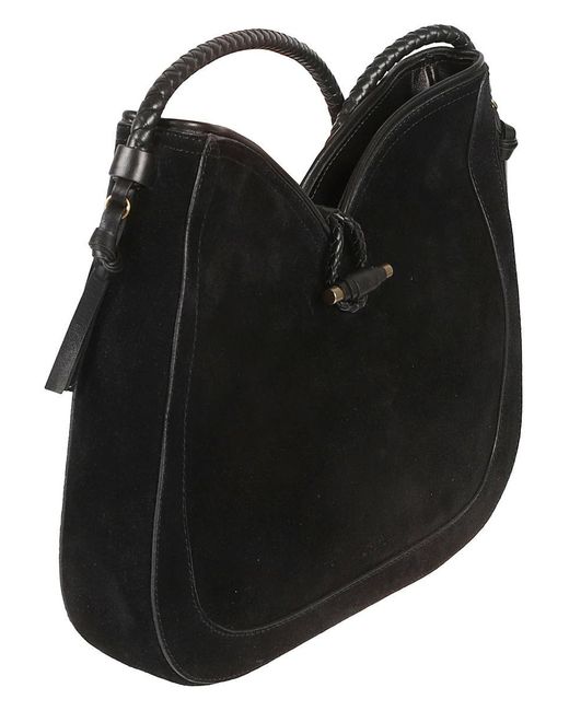 Isabel Marant Black Logo Embossed Shoulder Bag