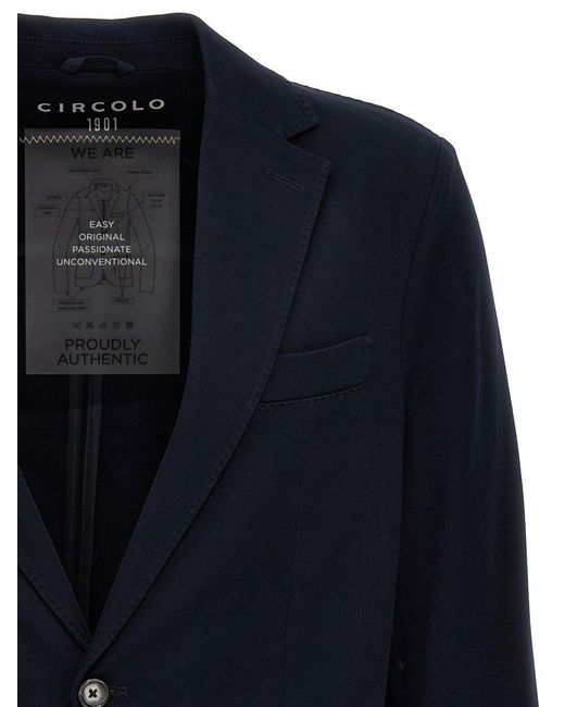 Circolo 1901 Blue Single-Breasted Blazer for men