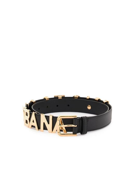 Dolce & Gabbana Black Lettering Logo Leather Belt