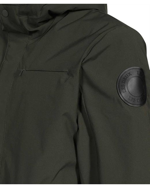 Les Deux Green Techno Fabric Raincoat for men