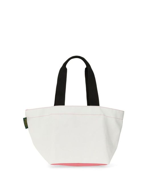 Herve Chapelier White Medium Shopping Bag