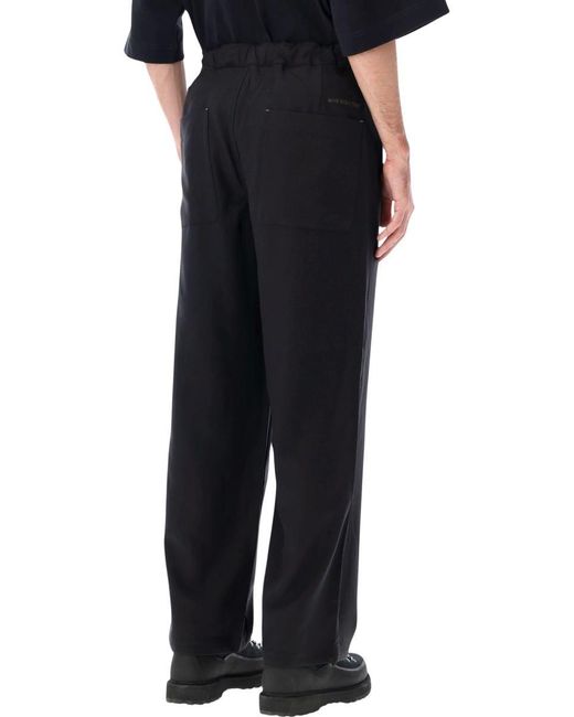 And Wander Black Pe Melange Twill Wide Pants for men