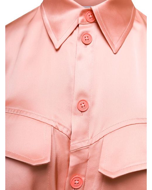 Off-White c/o Virgil Abloh Pink Off- Mini Asymmetric Shirt Dress