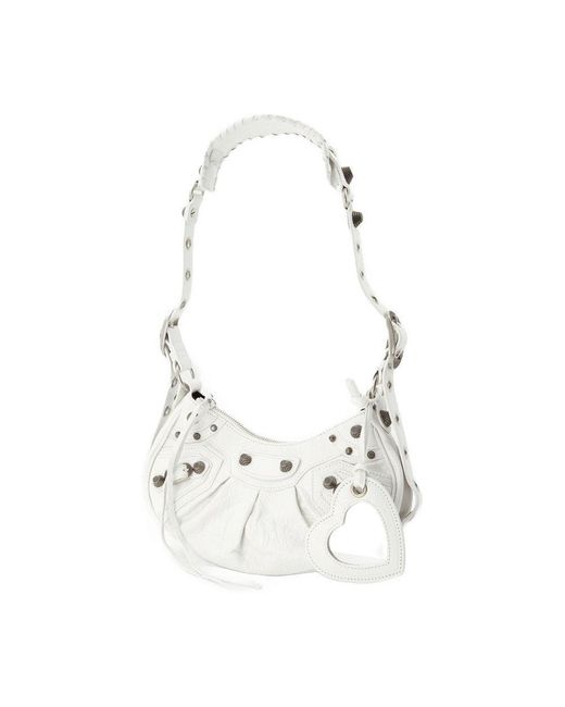 Balenciaga White Cagole Shoulder Xs Bag