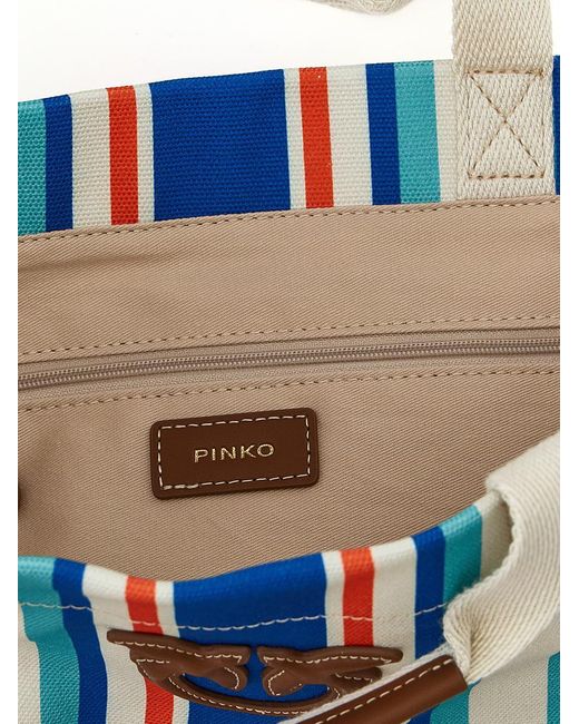トートバッグ PINKO Maxi stripes shopping bag Multicolor Pinko Maxi Stripes Shopping Bag in Blue | Lyst