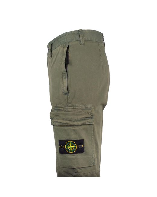 Stone Island Green Cargo Pants Regular Fit 'Old' Treatment' Musk for men