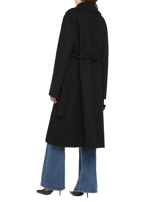 Jil Sander Black Wool And Angora Coat
