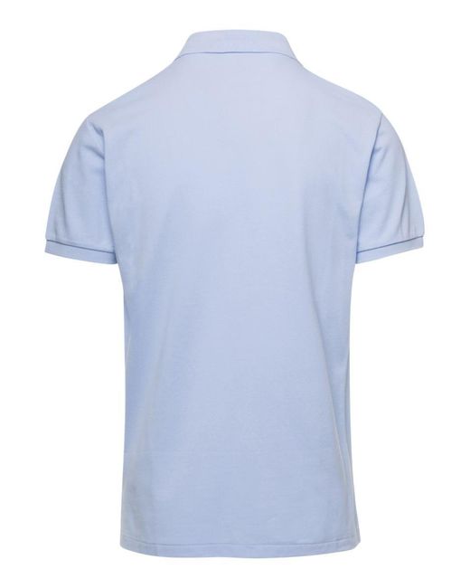 Polo Ralph Lauren Blue Light Logo Embroidered Polo Shirt for men