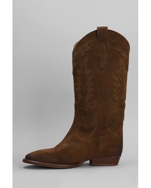 GISÉL MOIRÉ Brown Oklahoma Texan Boots