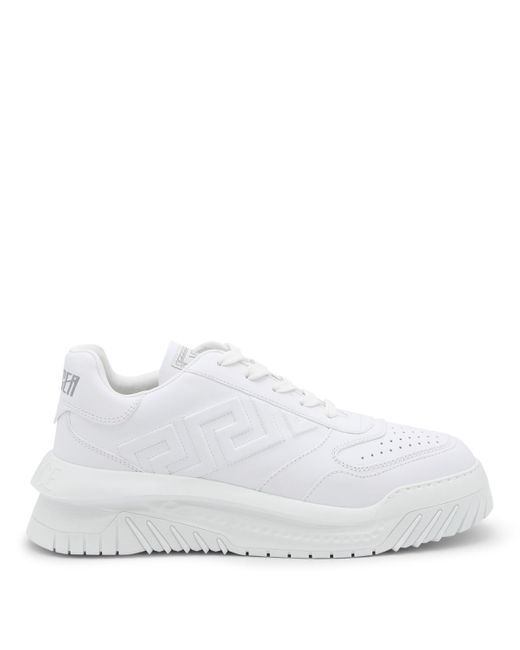 Versace White Leather Odissea Sneakers for men
