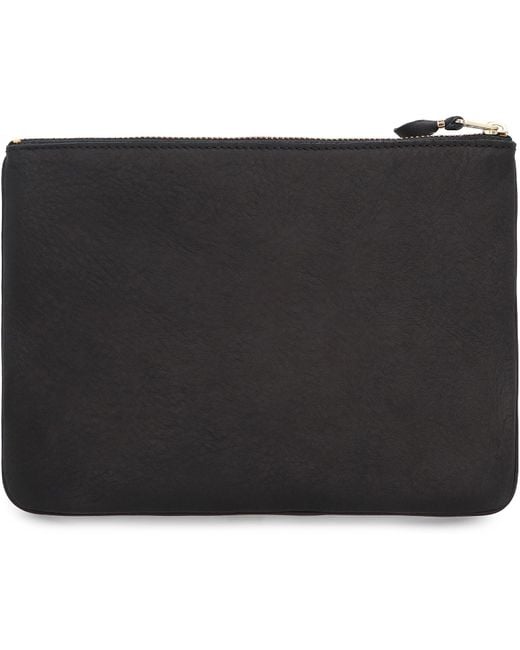 Comme des Garçons Black Leather Flat Pouch
