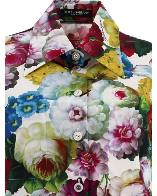 Dolce & Gabbana Multicolor Shirt With Nocturnal Flower Print
