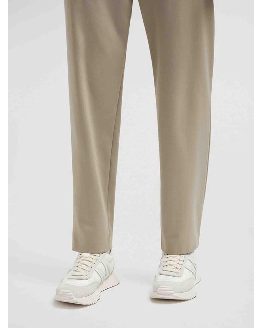 Moncler White Pacey Suede Sneakers for men